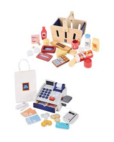 Wooden Till/Shopping Basket