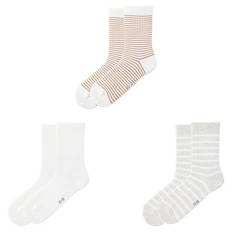 Damen Socken 3er Pack, Grau-Beige, Gr. 35/38