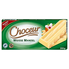 Mandel Schokolade 200 g, Weiße Schokolade