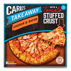 Takeaway Chicken & Bacon Pizza with a Tomato Stuffed Crust