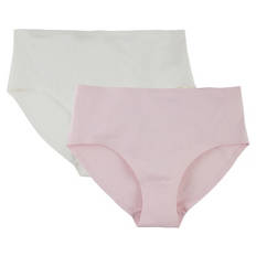 Damen Unterwäsche, Weiß/Lila, Slips, S 36/38