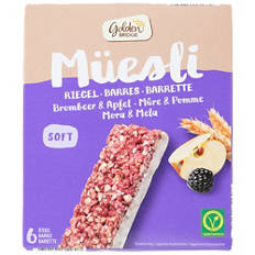 Barrette di muesli svizzere, more e mela