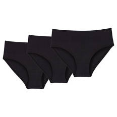 Damen Unterhose 3er-Pack, Hipster, Schwarz, S 36/38