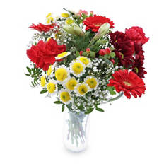 Bouquet per la Festa della mamma «Cari auguri», rosso classico