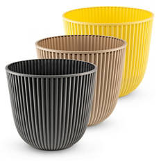 Pot de plantes en plastique 28cm avec système d'arrosage, anthracite