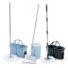 Bodenwischer-Set, Flacher Mopp, Blau