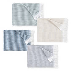 Coperta in cotone con trama a nido d'ape