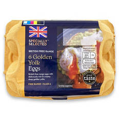 British Free Range Golden Yolk Eggs 6 Pack