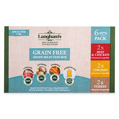 Langhams Grain Free Mixed Selection Box 1+ Years Dog Food 6x395g