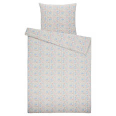 Seersucker-Bettwäsche, Weiße Blume, 135 x 200 + 80 x 80 cm