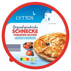 Griechische Blätterteigschnecke 1 kg, Oliven Tomate