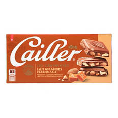 Plaque de chocolat, caramel-amande