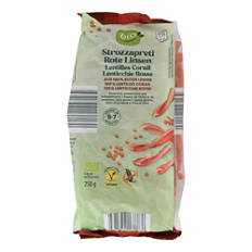 Pâtes aux légumes, strozzapreti aux lentilles corail