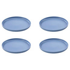 Kunststoff Geschirr Set, Teller, Blau 4er
