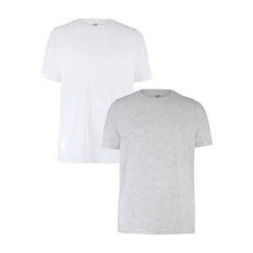 Herren T-Shirts 2er-Set, Weiß/Melange, M