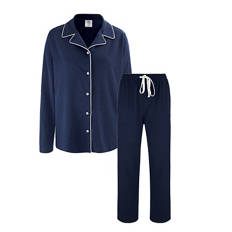 Damen Pyjama, Marineblau, S 36/38