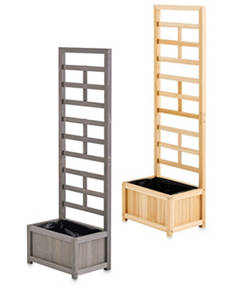 Wooden Planter with Trellis