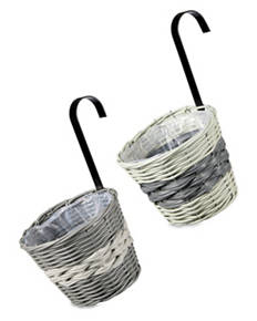 Faux Rattan Hanging Pots