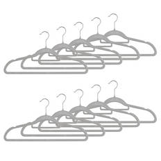Beflockte Kleiderbügel 6er-Pack, Grau