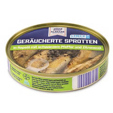 Geräucherte Sprotten, Pfeffer und Zitrone