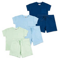 Completo in jersey per bambini, piquet waffle, blu, 98/104