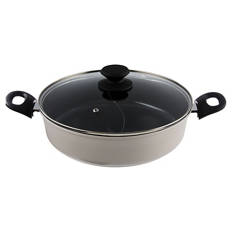 Keramikpfanne oder -topf, 26 cm, Geteilter Topf, Grau