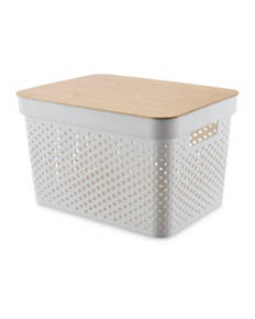 Basket with Bamboo Lid