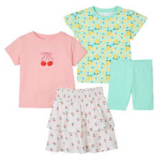Kinder Sommer-Set 4-teilig, Rosa, Gr. 98/104