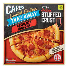 Limited Edition Takeaway Absolute Banger Pizza with a Hotdog Stuffed Crust