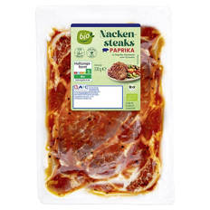Bio-Schweine Nackensteaks 330 g, Paprika
