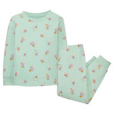 Kinder Glow-in-the-Dark-Pyjama, hellgrün, 98/104