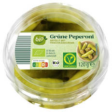 Bio-Antipasti 120 g, Grüne Peperoni