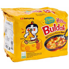 Nouilles Buldak instantanées XXL, pack de 5, fromage