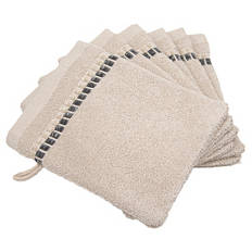 Wasch-Handschuhe, 6er-Set, Beige