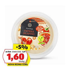 Humus s sadjem in zelenjavo, paprika-jalapeño