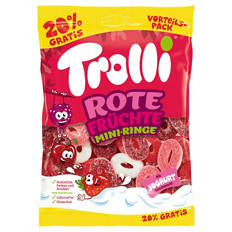Fruchtgummi 180 g, Rote Früchte Mini Ringe
