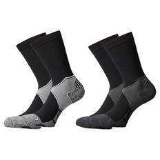 Damen-/Herren-Outdoor-Sportsocken, 2er-Pack, Crew Grau, 35/38