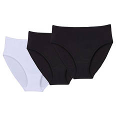Damen Unterhose 3er-Pack, Midi, Schwarz, S 36/38