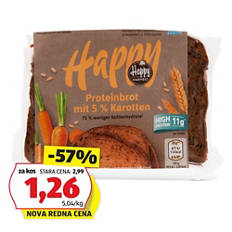 Beljakovinski kruh, s korenjem