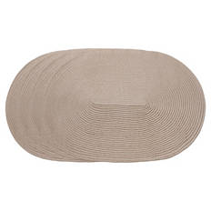 Geflochtenes Platzset 4er-Pack, Beige, Oval