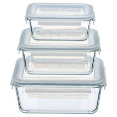 Frischhaltedosen Glas, Rechteckig, Grün