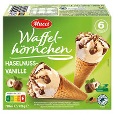 Waffelhörnchen 720 ml, Vanille-Haselnuss