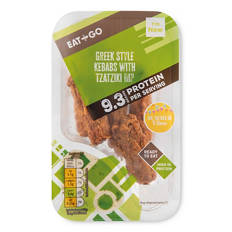 Protein Greek Style Kebabs with Tzatziki Dip