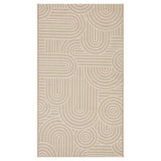 Innen- und Außenteppich 80 x 150 cm, Beige Kreise