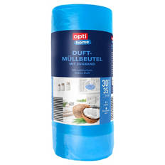 OPTI HOME Duftmüllbeutel mit Zugband 30 L, Weisser Kokos