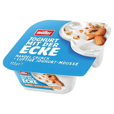MÜLLER,  Joghurt mit der Ecke 113g, Mandel Crunch