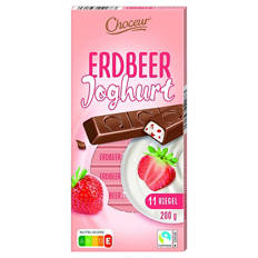 Schoko-Riegel, 200 g, Erdbeer-Joghurt