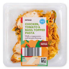 Chicken, Tomato & Basil Topped Pasta