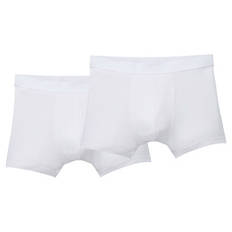 Herren Bambus Retropants, 2er-Pack, Weiß, M