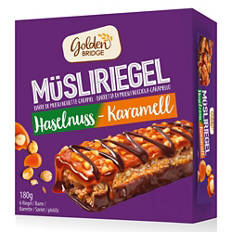 Müzliszelet, mogyorós-karamellás, 6 szelet
